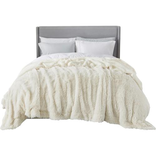 Bedsure GentleSoft Fluffy Cream King Size Blanket for Bed, Thick Soft Sherpa Faux Fur Fleece Bedding Fuzzy Plush Winter Warm Heavy Big Large King Blanket, Cozy Cream Gifts for Men Women, 108x90