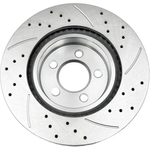 320mm Front Replacement Brake Rotors Kit for 2006-2023 Dodge Charger, 2009-2022 Challenger Drilled Slotted Brake Rotors & Ceramic Brake Pads (53022 D1056)