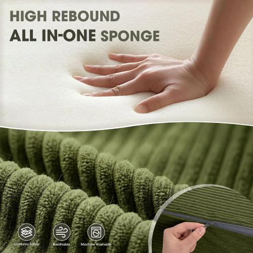 Kasunpul Folding Sofa Bed with Pillow, Memory Foam Fold Out Chair Bed, Convertible Sleeper Chair with Washable Cover, Futon Floor Couch for Living Room/Dorm/Guest Use/Home Office/Apartment, Green
