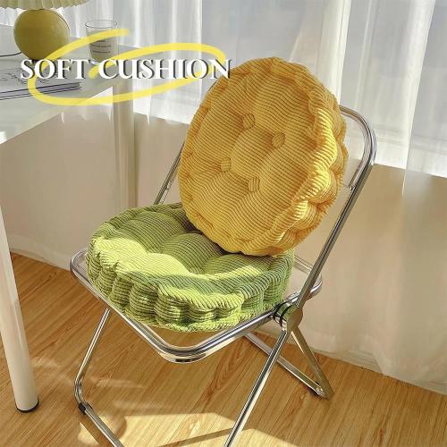 Large Square and Round Floor Pillows for Adults 2 Pack Meditation Floor Pillow Dark Grey Corduroy Floor Seat Pillows Cushion for Living Room Balcony Tatami Yoga,18x18 Inch