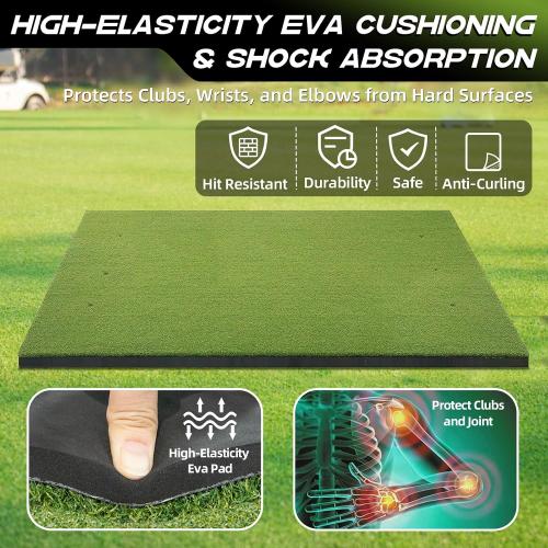 Bltend Thickened Golf Mat: 5x4ft & 5x5ft Heavy-Duty Golf Hitting Mats Practice Outdoor/Indoor, Elite Dense Artificial Turf Matt Training Aid for Backyard/Garage/Driving Range/Simulators