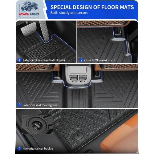 Rongtaod Floor Mats Compatible with 2020-2025 Hyundai Palisade 7 Seats Cargo Mat 2nd&3rd Row Kick Mat 2024 Palisade Accessories (2nd Row Backrest Mat Trunk Mat with Backrest Mat Floor Mats)