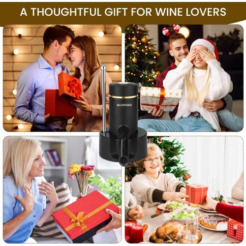 3-in-1 Electric Wine Aerator & Decanter Set with Stand Base - Automatic Pump Dispenser, Retractable Tube, and Built-in Pourer, Ideal Gift for Wine Lovers