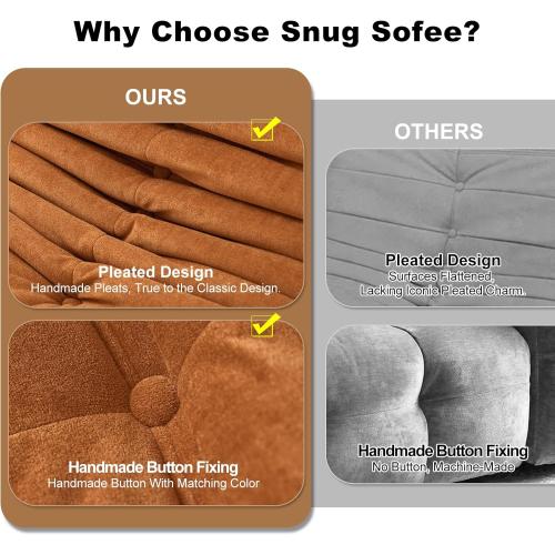 Bean Bag Chair for Adults, Bean Bag Sofa - Adult Size with Soft Waterproof Fabric for Living Room, Apartments, Reading Corner, Gaming, and Movie Venue (DarkOrange)