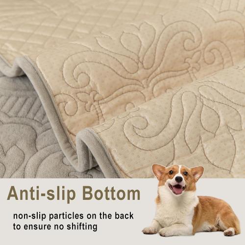Couch Cover Sofa Covers Washable, Velvet Fleece Sofa Slipcovers for 3 Cushion Couch, Non-Slip Furniture Protector for Dog Pet, L Shaped Recliner Sectional Couch Cover Taupe,36X83(Only 1 Pcs)