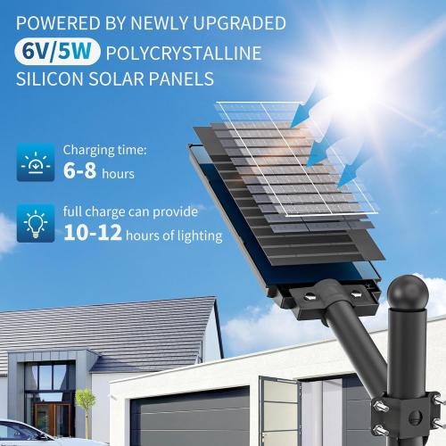 Solar Lights Outdoor - Wide Angle 6500K Solar Street Lights Outdoor Motion Sensor, Street Light IP66 Waterproof, Parking Lot Light Dusk to Dawn with Remote Control (1Pack)