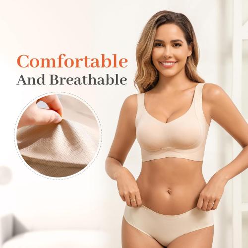 Plus Size XL Push Up Supportive Wireless Bras Comfort Soft No Underwire Seamless Full Coverage Comfort Bra for Women