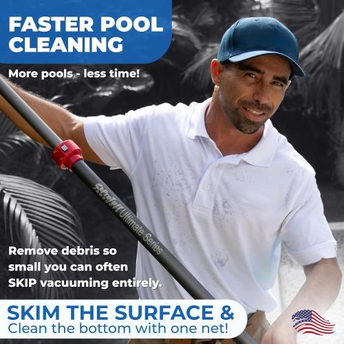 ProTuff PRO Ultimate Silt & Leaf Rake Bundle - 490 Promise Unlimited & Unconditional Replacements - 2-Items: 20 Medium & 18 Fine Mesh Pool Cleaner for Sand, Silt, Pollen, Leaves & Twigs