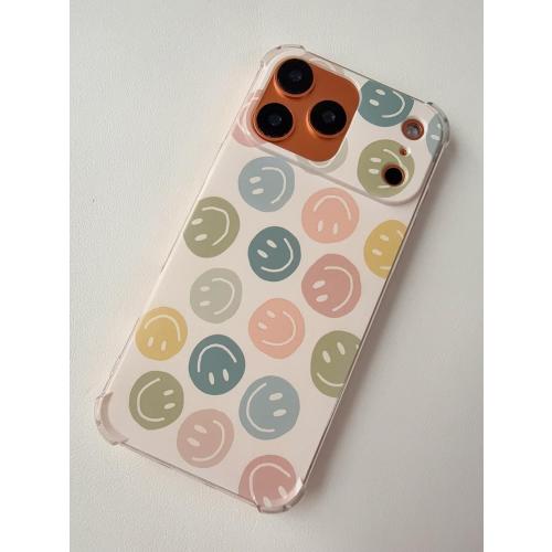 Cute Colorful Smile Face Phone Case Compatible with iPhone 17 Pro Max, Happy Face Phone Cover for iPhone 17 Pro Max