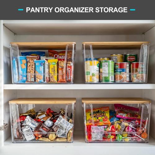 Pantry Organizers Storage, 2 Pack Large Clear Storage Bins for Onion, Potato, Garlic, Canned Food, Organizer Bins for Under Sink, Kitchen, Countertop, Bathroom