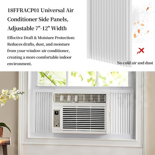 Side Panels Air Conditioner Compatible with Frigi-daire 18FFRACP01 Universal Air Conditioner Side Panels, Adjustable 7-12 Width, Fits Most Window AC Units