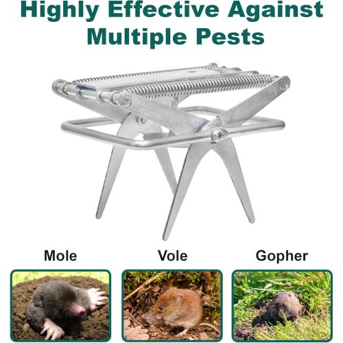 2 PCs Mole Traps Scissors, Reusable Silver Galvanized Steel Scissor Mole Gopher Trap for Outdoor Lawn and Garden - Easy to Use Design Ensures Quick Capture of Moles Gophers