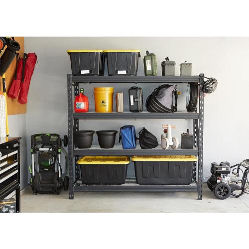 Ironton 4-Tier Industrial Steel Shelving Unit, 8,000-Pound Load Capacity, Garage Storage Rack, 77 W x 24 D x 72 H