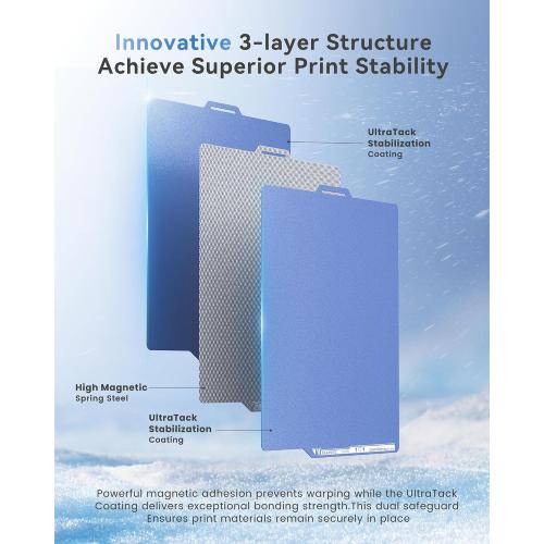 YOOPAI Cold Build Plate for Bambu Lab X2D/P2S/A1/X1C/P1P/P1S/X1E, Blue | 257x257mm, Double-Sided Room-Temperature Printing, UltraTack Coating High Adhesion Low-Temperature Printing