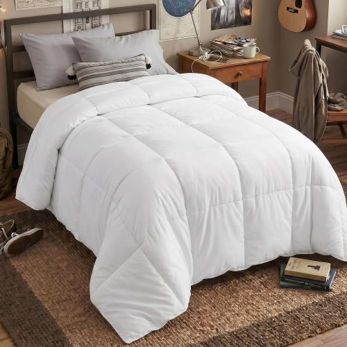 Utopia Bedding Twin Comforter Duvet Insert, Quilted White Comforter with Corner Tabs, Box Stitched Down Alternative Comforters Twin