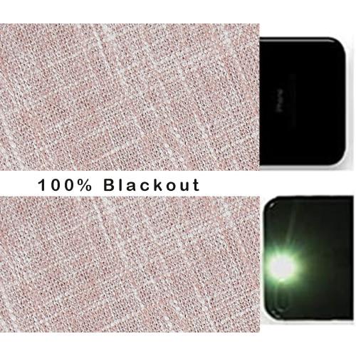 Central Park Pink Full Blackout Curtain with Liner Heavy Linen Texture Thermal Insulated Energy Efficient Window Treatment Drapes 84 Inches Long with Grommet for Bedroom, Rose Pink, 50x84, 2 Panels