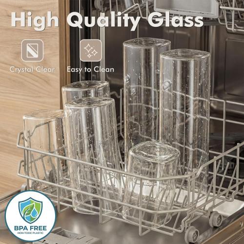 3-Pack 2.2Qt Square Glass Spaghetti Jars with Bamboo Lids
