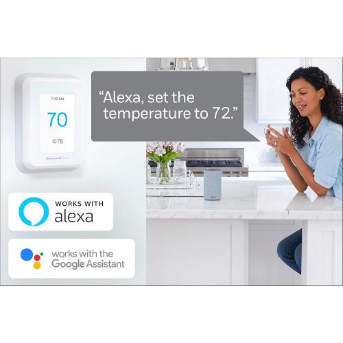 Honeywell Home RCHT9610WFSW2003 RCHT9610WFSW T9 WiFi Thermostat with 1 Smart Room Sensor, Touchscreen Display, Alexa and Google Assist (Renewed)