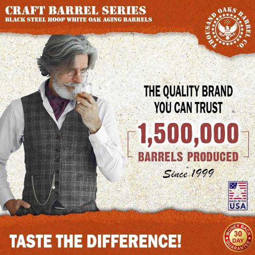 1 Liter Oak Aging Barrel with Wood Stand, Bung & Spigot - Mini Whiskey Barrels for The Home Alcohol Distiller, Moonshiner & Winemaker - Age Cocktails, Bourbon, Whisky, Tequila, Rum, Mead Wine (1L)