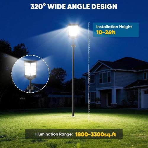 26 Large Solar Street Lights Outdoor Waterproof - 9000W 120000LM Solar Powered Parking Lot Light Dusk to Dawn,Motion Sensor Commercial LED Solar Flood Lights Remote Control for Outside