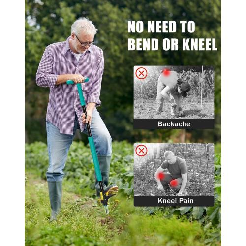 Breeze Touch 39 Weed Pulling Tool, 3-Claw Detachable Weed Puller Tool with Long Handle, Heavy Duty Stand Up Weeder Weeding Tool for Lawn, Yard, Garden, Crabgrass, Dandelion Picker, Weed Remover