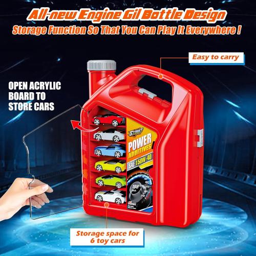 Race Track Toy Car Set with 2 Race Cars,2 in 1 Car Tracks Style with Storage Box,Changeable Tracks Toys Birthday Gifts for Kids 3 4 5 6 7 8 Year Old Boys Girls (Red)