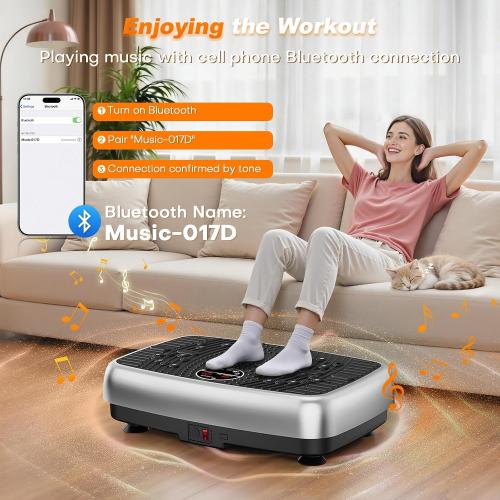 Vibration Plate Exercise Machine, EvoSpark Dual Motor Vibrating Plate for Lymphatic Drainage Weight Loss 450 Lbs Capacity, 120 Levels Full Body Workout Shake Platform Machines for Women Men