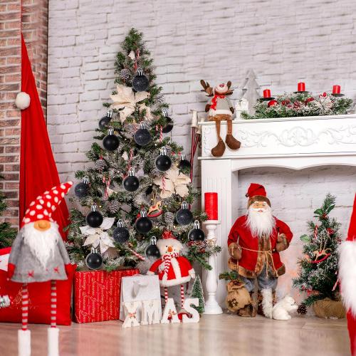 30ct Christmas Ball Ornaments, 1.18 Shatterproof Tree Decorations, Perfect Hanging Ball for Indoor/Outdoor Holiday Party Decor (Black)