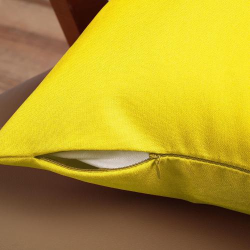 Patelai 2 Pack 18x18 Inch Waterproof Outdoor Throw Pillow Covers - PU Coated, Fade Resistant Summer Decor for Patio, Porch, Pool, Garden Furniture(Yellow)