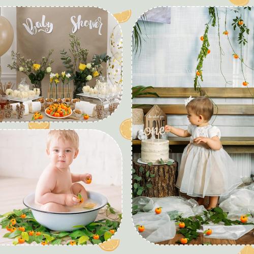 Juexica 48 Pcs Little Cutie Baby Shower Decorations Neutral Fake Orange