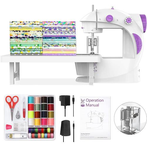 Sewing Machine for Beginners with Fabrics&Finger Guard, Mini Size