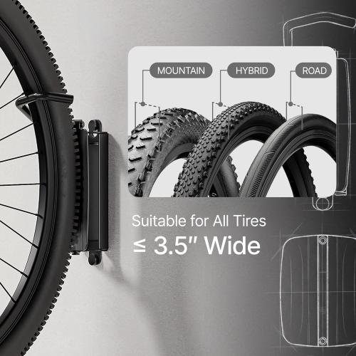 PEGZONE 4 Pack Bike Rack Garage, Bike Wall Mount Heavy Duty, Holds 77 Lbs, Swivel Bike Hangers for Garage, Adjustable Indoor Bike Storage for Bedroom Home Office, 4 Pack