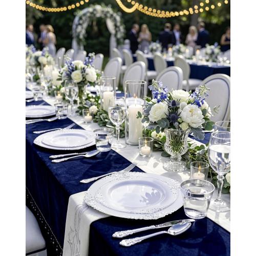 White Silver  Dessert Plates