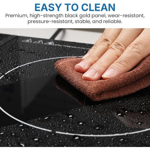 Commercial Double Burner Electric Induction Cooktop, 1000W 800W Dual Induction Hot Plate, 8 Power & 8 Temp Setting, Professional Countertop Burner Stove with Timer, LED Screen, Black