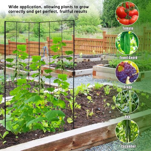 59 H x 31 L Foldable Cucumber Trellis for Climbing Plants,Two Panel Frame Garden Trellis,Raised Bed Vegetables Trellis for Bean,Peas,Grape,Cucumber,Fruit,Flower