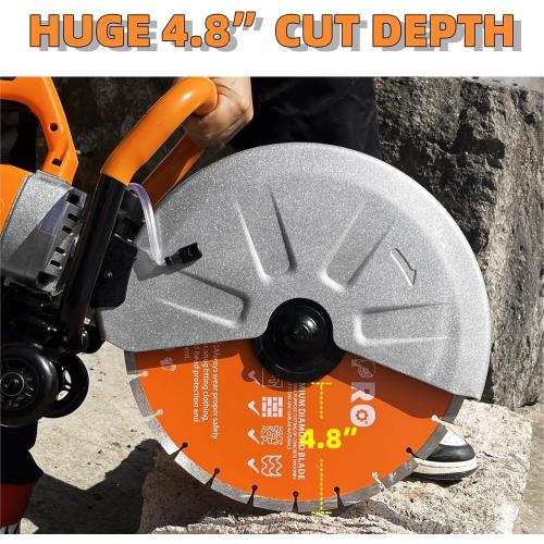 14-Inch Electric Concrete Saw 3000W, 110V Cut-Off Saw with Diamond Blade, 4.8 Max Cutting Depth, Heavy-Duty Cement Grinder for Asphalt, Brick, Stone