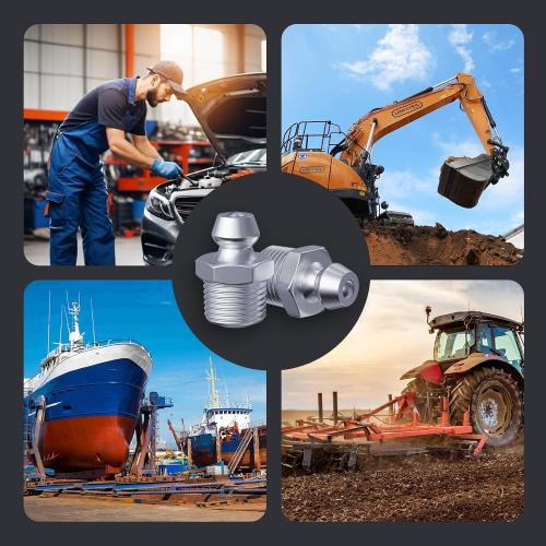 TRILINK 1/8-27 Zerk Grease Fittings, SAE Grease Nipples with Straight, Grease Fittings Kit with Wrench for Quick Installation – Ideal for Automotive, Agricultural & Industrial Machinery (60pcs)