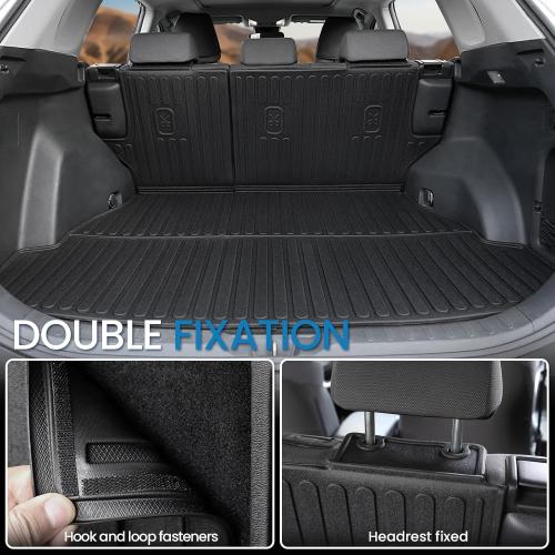 JOULARISE Cargo Mat with Backrest Mat for Toyota RAV4 2019-2024 2025 (Include Hybrid) Car Mat Accessories, All Weather TPE Trunk Cargo Liner Trunk Mat with Seat Back Mat (Trunk Mat with Backrest Mat)