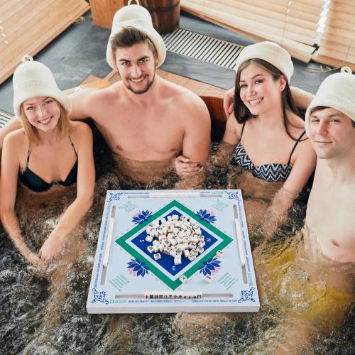 19x19 Inches Mahjong Floating Game Table for Pool Adults Pool Games Tray for Mah Jong Card Games Dominoes Poker Floater Tables for Indoor Outdoor Swimming Pool Hot Tub Lake(Blue Green)