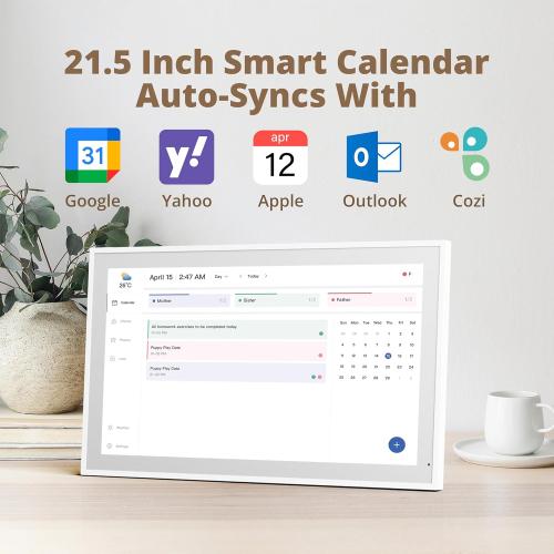 Dragon Touch  Size 21.5 Digital Calendar Chore Chart – 1080P Full HD Interactive Touchscreen, Smart Family Planner, Hearth Display Digital Calendar Wall & Desk Mountable for Seamless Scheduling