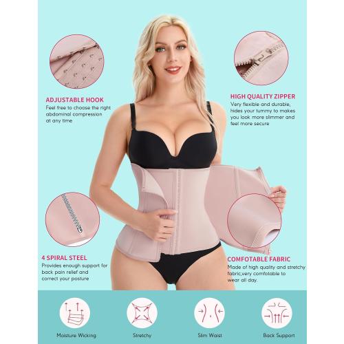 LODAY Waist Trainer Corset for Women Tummy Control Sport Workout Body Shaper Black