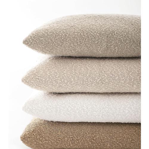 Boucle Decorative Throw Pillow Covers for Couch Set of 2, 16x16 inches, Beige