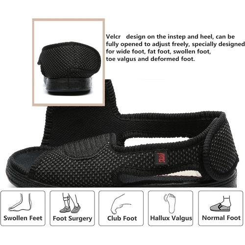 Size 38 JIONS Women Men Adjustable Velco Extra Wide Shoes Swollen Feet Diabetic Edema Boots Slippers Indoor Outdoor Sandals Unisex Large