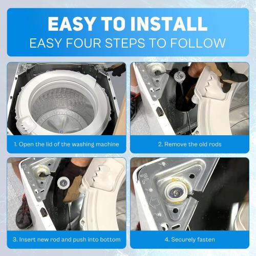 NTW4516FW3 NTW4516FW2 WTW4816FW2 W10780045 Washer Suspension Rod Kit for Amana Whirlpool Kenmore - Fits WTW4800BQ1 NTW4605EW0 WTW4616FW0 | Reduces Washer Vibration