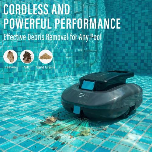 STARRYBOT Robotic Pool Vacuum, Dual-Motor Above-Ground Cleaner(Gray)