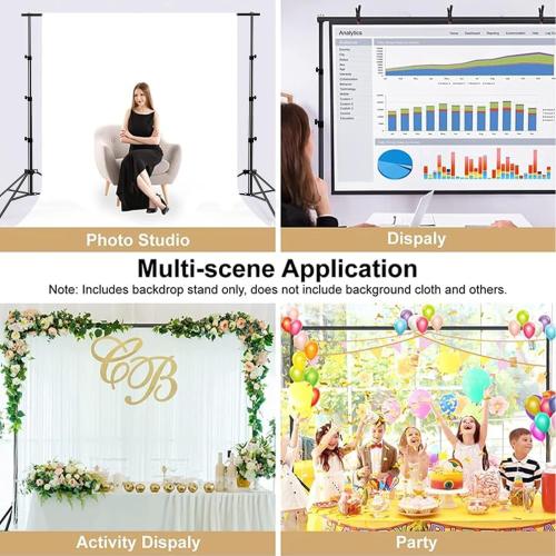 Photo Backdrop Stand, 10x9ft(WxH) Adjustable Photography Backdrop Stand, Aluminum Alloy Studio Photo Background Stand Support System for Party, Wedding, Photography, Advertising Display