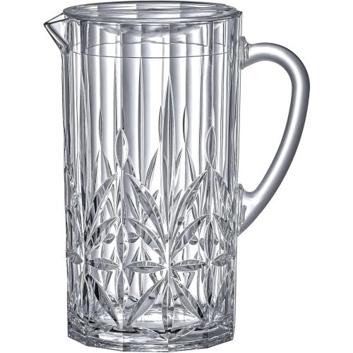 Amazing Abby - Stately - Acrylic Pitcher (80 oz), Clear Plastic Water Pitcher with Lid, Fridge Jug, BPA-Free, Shatter-Proof, Great for Iced Tea, Sangria, Lemonade, Juice, Milk, and More