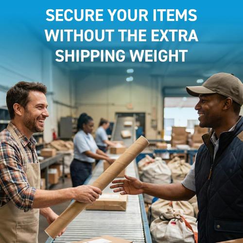 MagicWater Supply 6x24 Inch Kraft Mailing Tubes with End Caps, Heavy Duty Round Shipping Tubes for Large Posters, Blueprints, Art, Crafts and Documents - Durable, Recyclable - 1 Pack, Made in the USA