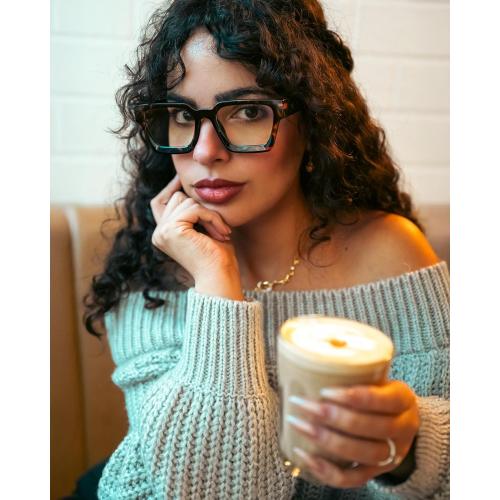 VISOONE Blue Light Blocking Glasses with TR90 Rectangle Frame and Chic Preppy Look for Women Men RIVER