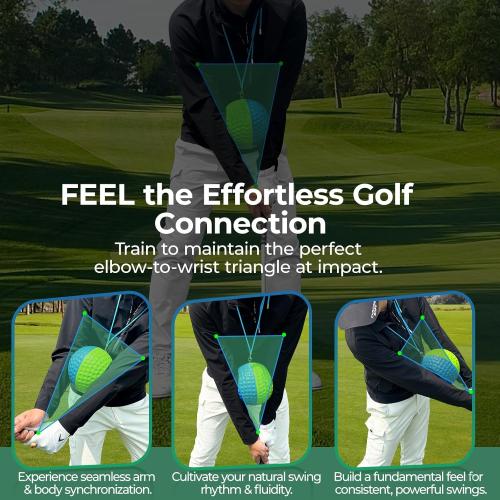 Golf Training Aid Ball for Impact Precision & Consistent Swings - Master Body Connection to Fix Slicing, Scooping & Chicken Wing | Simple and Effective Golf Training Tool
